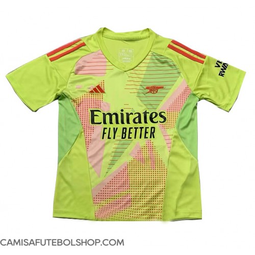 Camisa de time de futebol Arsenal Goleiro Replicas 1º Equipamento 2024-25 Manga Curta